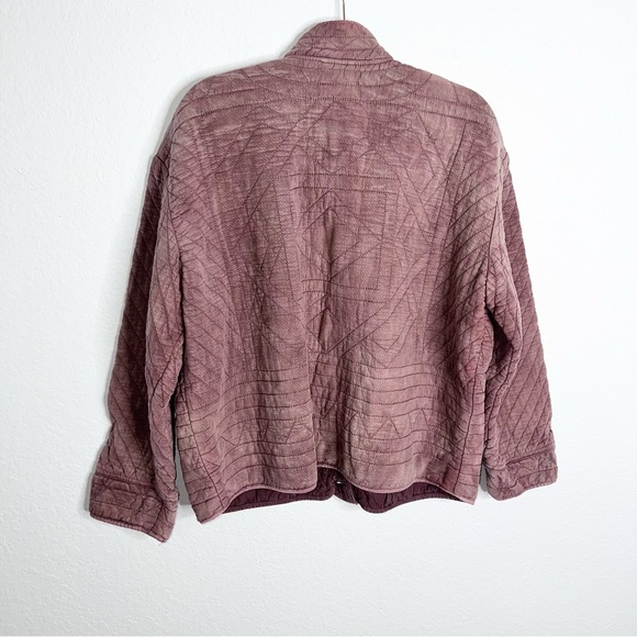 Free People Jacket Womens Large Quilted Purple Full Zip Bomber Coat RCL - Picture 3 of 6